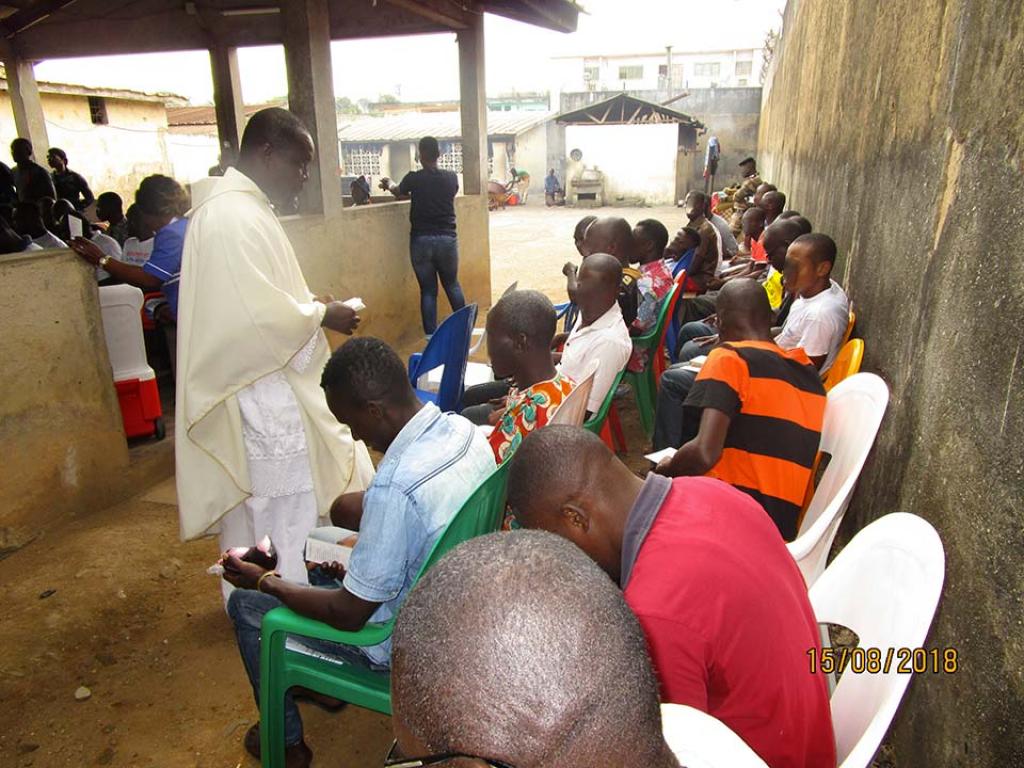 15-Août avec les détenus de la prison d'Aboisso en Côte-d'Ivoire